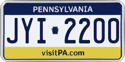 PA license plate JYI2200