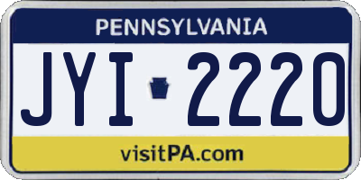 PA license plate JYI2220