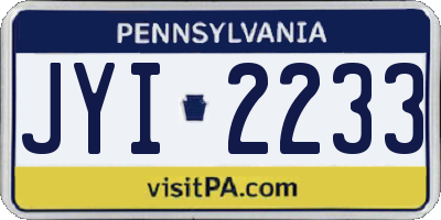 PA license plate JYI2233