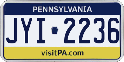 PA license plate JYI2236
