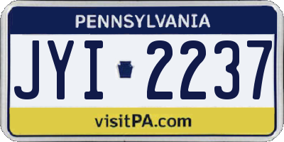 PA license plate JYI2237
