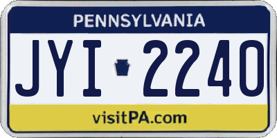 PA license plate JYI2240