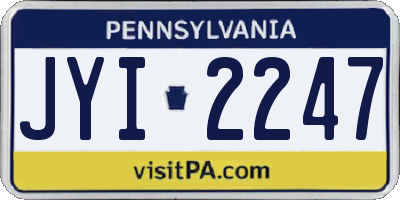PA license plate JYI2247