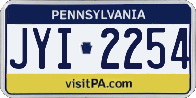 PA license plate JYI2254