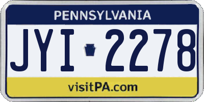 PA license plate JYI2278