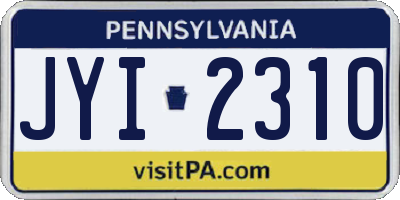 PA license plate JYI2310