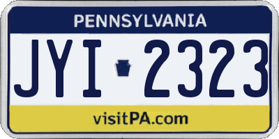 PA license plate JYI2323