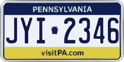 PA license plate JYI2346