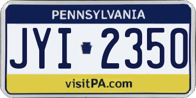 PA license plate JYI2350