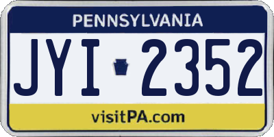 PA license plate JYI2352
