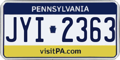 PA license plate JYI2363