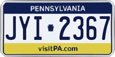 PA license plate JYI2367