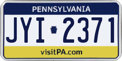 PA license plate JYI2371