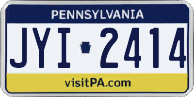 PA license plate JYI2414