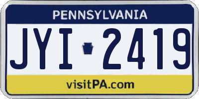 PA license plate JYI2419
