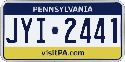 PA license plate JYI2441