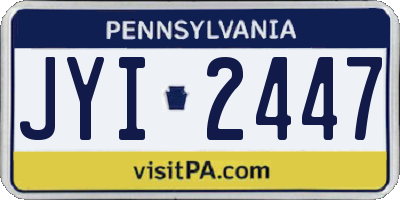 PA license plate JYI2447