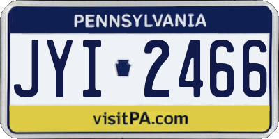 PA license plate JYI2466