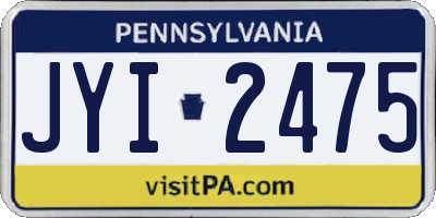 PA license plate JYI2475