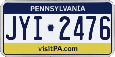 PA license plate JYI2476