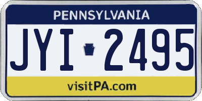 PA license plate JYI2495