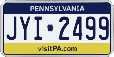 PA license plate JYI2499