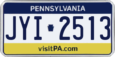 PA license plate JYI2513