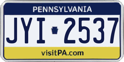 PA license plate JYI2537