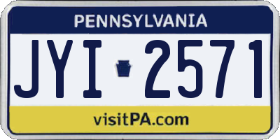 PA license plate JYI2571