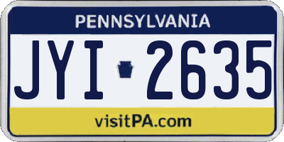 PA license plate JYI2635