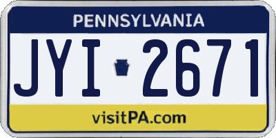 PA license plate JYI2671