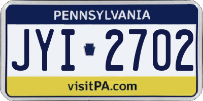 PA license plate JYI2702
