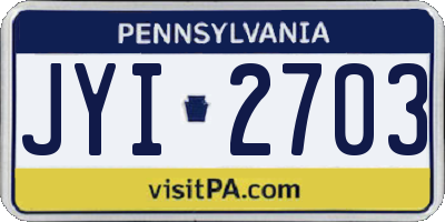 PA license plate JYI2703