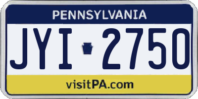 PA license plate JYI2750