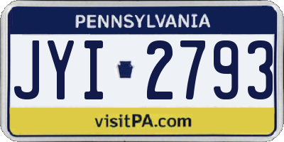 PA license plate JYI2793