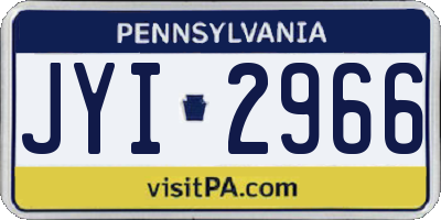 PA license plate JYI2966