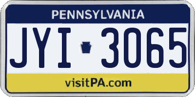 PA license plate JYI3065