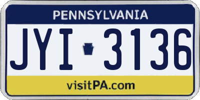 PA license plate JYI3136