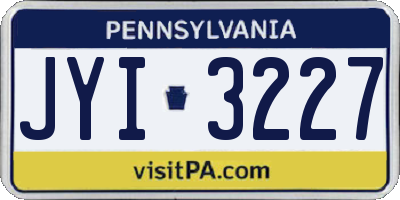 PA license plate JYI3227