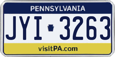PA license plate JYI3263