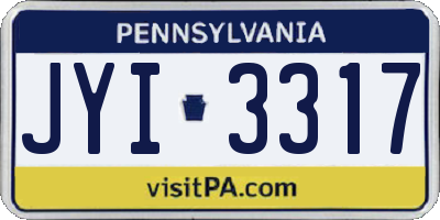 PA license plate JYI3317