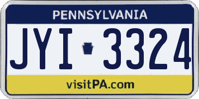 PA license plate JYI3324