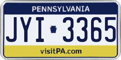 PA license plate JYI3365