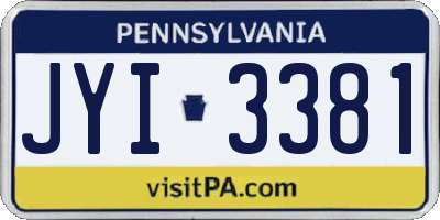 PA license plate JYI3381