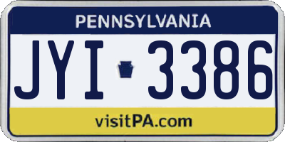 PA license plate JYI3386