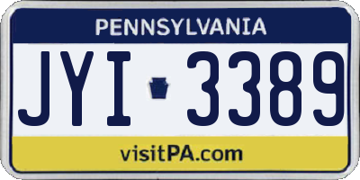 PA license plate JYI3389