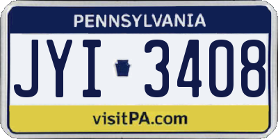PA license plate JYI3408