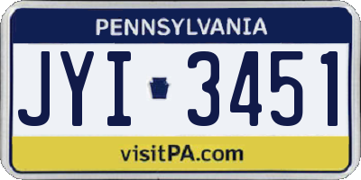 PA license plate JYI3451