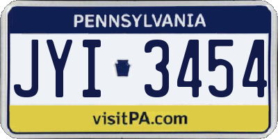 PA license plate JYI3454