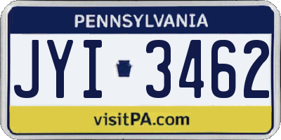 PA license plate JYI3462